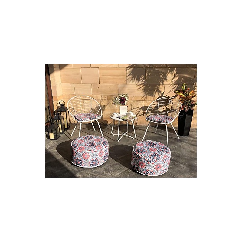 Kozyard Inflatable Ottoman Stool - Portable Round Pouf for Indoor/Outdoor