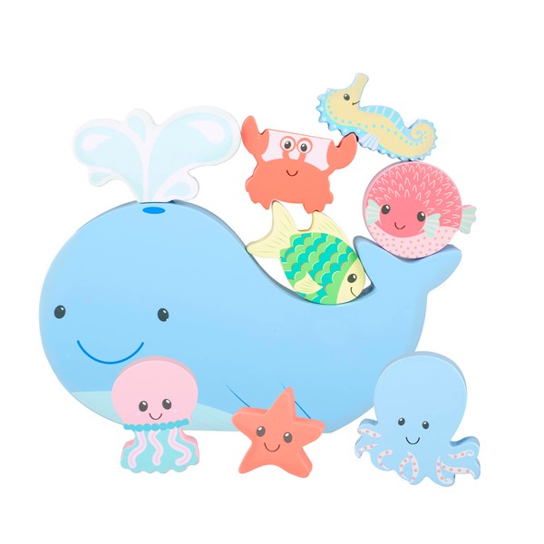 Wooden Stacking Toys - Balancing Toy with Sea Animals, Whale,