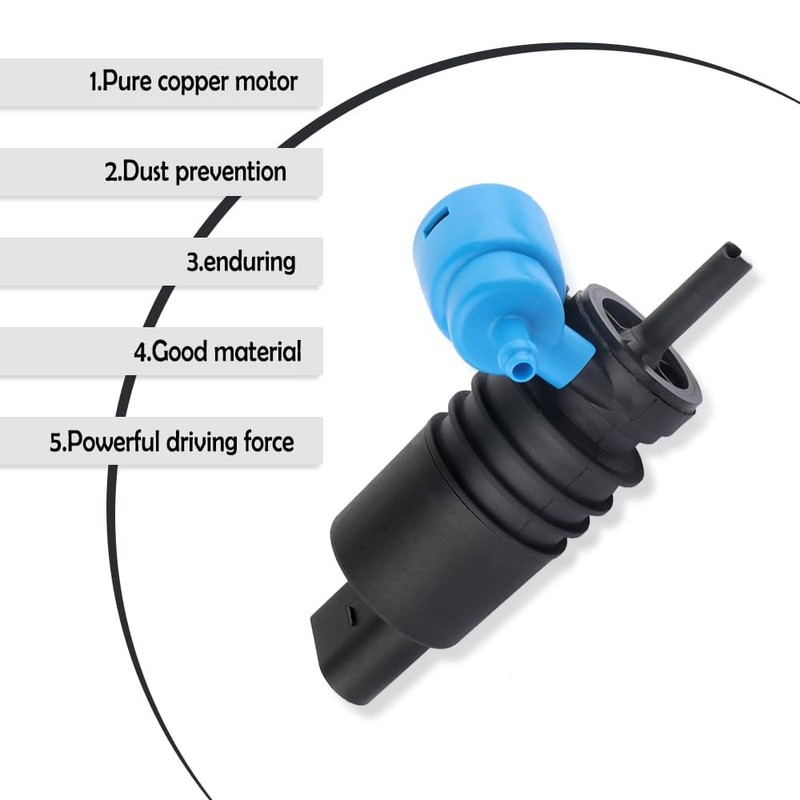 MACHSWON Black Windshield Washer Pump Double Hole Car Windshield Wiper
