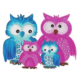 News A-EUH49443 Petra's Craft Craft Set, family, consists of Four Owls in 3 Sizes Wood