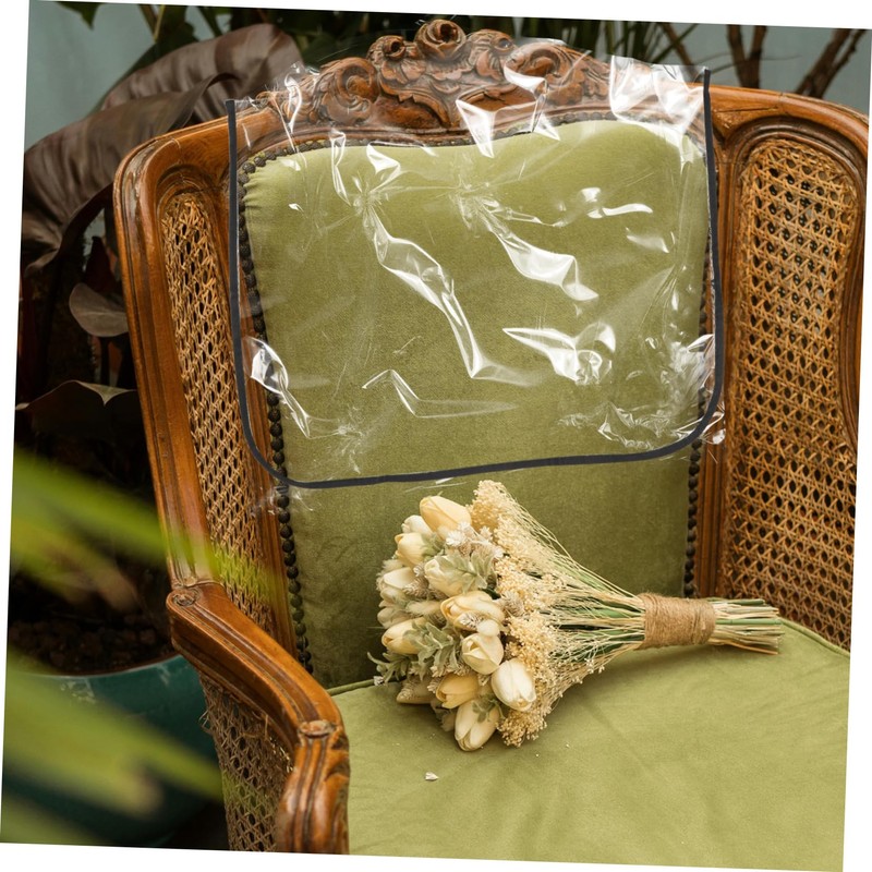 ORFOFE 2pcs Transparent Salon Chair Covers with Reinforced Black Border