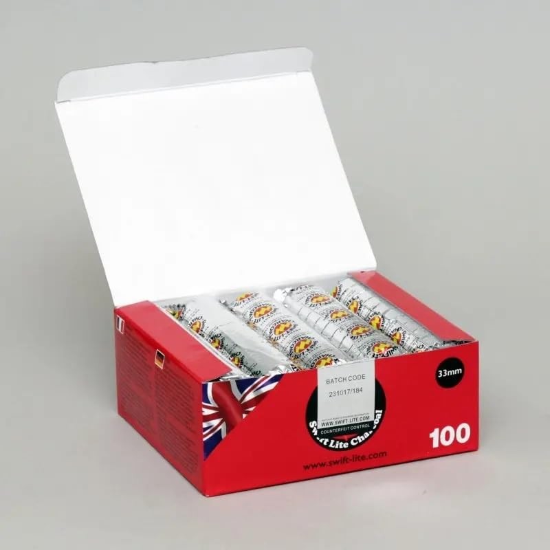 33mm Quick Lighting Charcoal – Pack of 100 Tablets (10