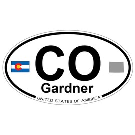 US Decal, Inc. Gardner, Colorado Oval Sticker with State Flag