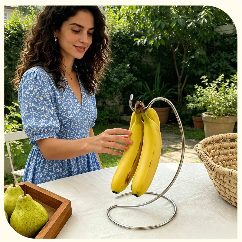 MEETOZ Banana Holder Stand, Modern Banana Hanger Hook, Banana Rack