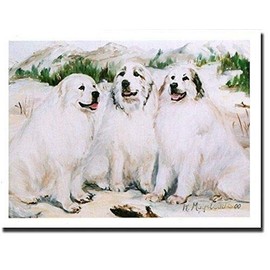 Ruth Maystead Great Pyrenees Trio Notecards Set - 12 Note Cards with Envelopes