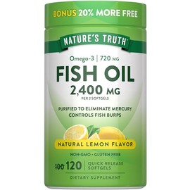 Natures Truth Fish Oil Omega-3, Natural Lemon Flavor, 120 Count by Natures Truth                                                                      