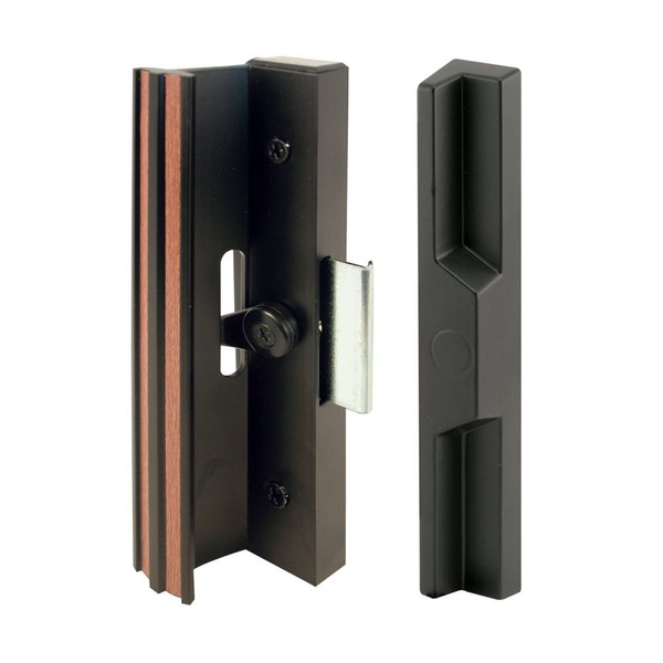 Prime-Line C 1106 Diecast Sliding Door Handle Set, Single Pack, Anodized Black – Extruded Aluminum Inside Pull Painted Black – Exterior Diecast Pull – Clamp Latch w/ Metal Activator (1 Set)