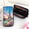 MinMinBox Unique Eiffel Tower Pattern Zipper Wallet Cash Coin Long