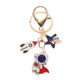 ARFUKA Astronaut Rocket Pendant Keychain - Stainless Steel, Multicolor, Unisex - Key Organizer, Gift for Space Enthusiasts, Youth