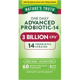 Nature's Truth Probiotics For Men and Women | 3 Billion CFU | 60 Capsules | 14 Strains | Non-GMO & Gluten Free | By Nature's Truth