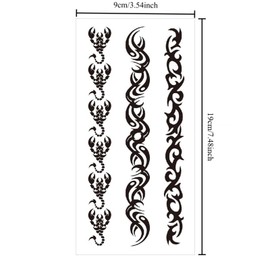 10 Blätter Totem-Armbänder, Beinringe, Arme, temporäre Tattoo-Aufkleber, wasserdicht, realistisch, für Frauen und Männer