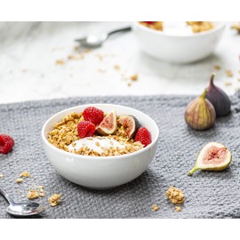 KooK Ceramic Cereal Bowls, Microwave, Dishwasher and Freezer Safe, Porcelain Dishes for Soup, Pasta, Salad, Oatmeal, Deep Interior (White, 6 Inch)