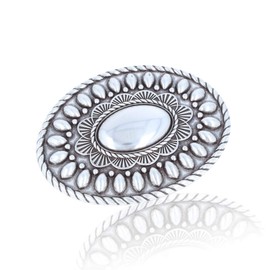 FREDERIC HERMANO Belt Buckle 40 mm Metal Silver - Buckle Fitting - Pin Buckle for Belt with 4 cm Width - Silver, Metal