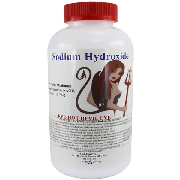 6 lb Red Hot Devil Lye Sodium Hydroxide Meets Food Chemical Codex High Grade Caustic Soda Beads
