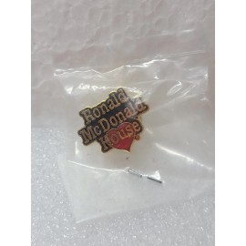 McDonald's Vintage Ronald McDonald House Charities Enamel Lapel Pin Red Heart Gold Tone NOS