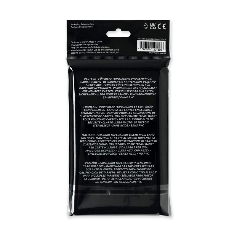 Vault X Card Holder Sleeves - Team Bags for Rigid