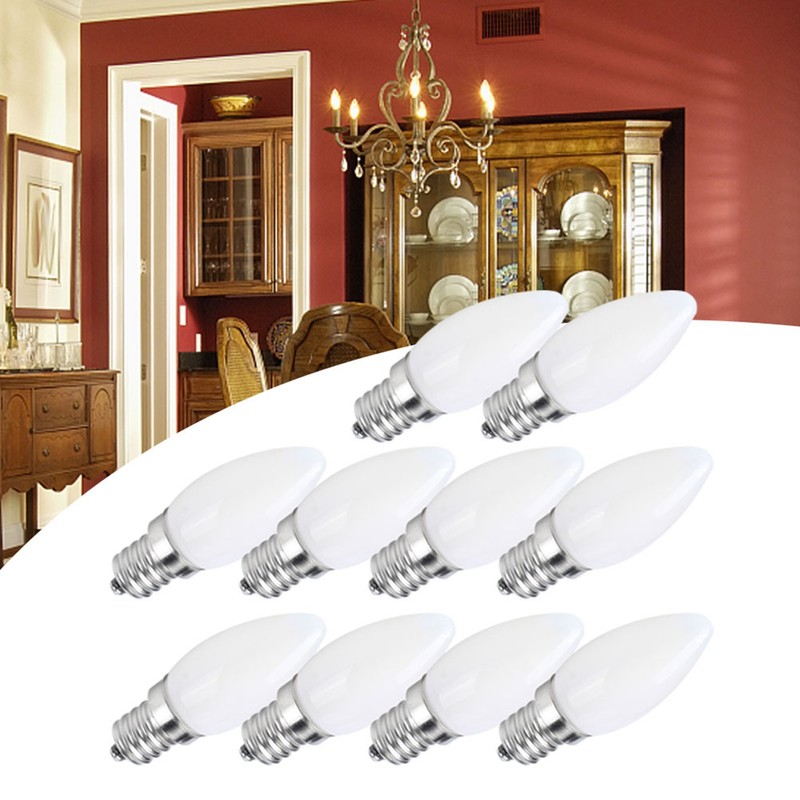 10pcs E12 LED Bulb 1.5W Warm White Lamp for Chandelier