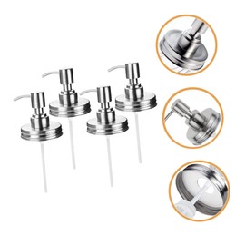 Healvian Stainless Steel Soap Dispenser Pumps Mason Jar Lid Pump Soap Dispenser Kitchen Lotion Dispenser Pressing Pumps
