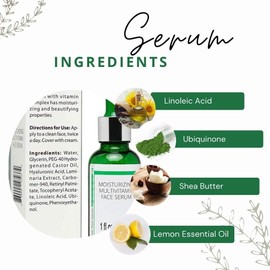 Multi-vitamin serum for the face, anti-ageing facial serum for wrinkles and fine lines, treatment of dark spots, suitable for sensitive skin, Korean skin care