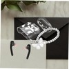 LALAFINA Transparent Glitter Butterfly Chain Earbuds Case with Keychain Lightweight