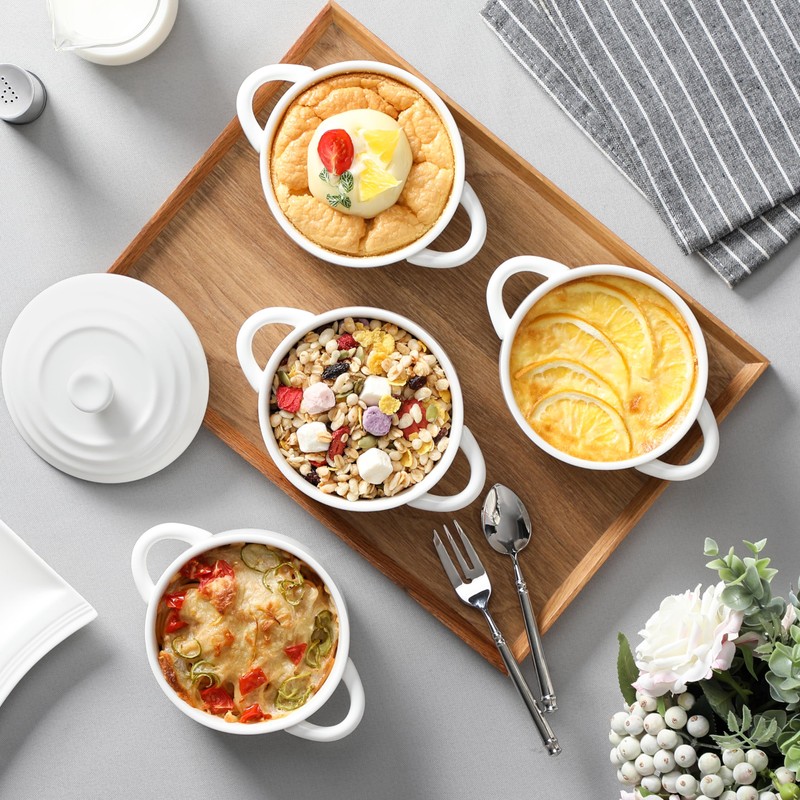 MALACASA Mini Cocotte Set - 14 OZ Small Casserole Dishes