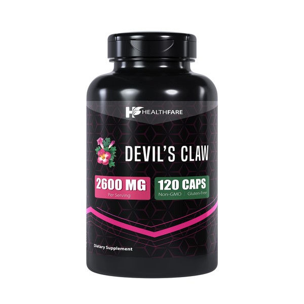 Healthfare Devils Claw Herbal Supplement | 2600mg | 120 Count