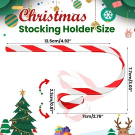 Tandefio 10 Pcs Christmas Stocking Holders Non Slip Christmas Stocking Hanger with Protective Pads Multi Uses Stocking Hooks for Mantle Fireplace Shelf Staircases Xmas Party Decorations