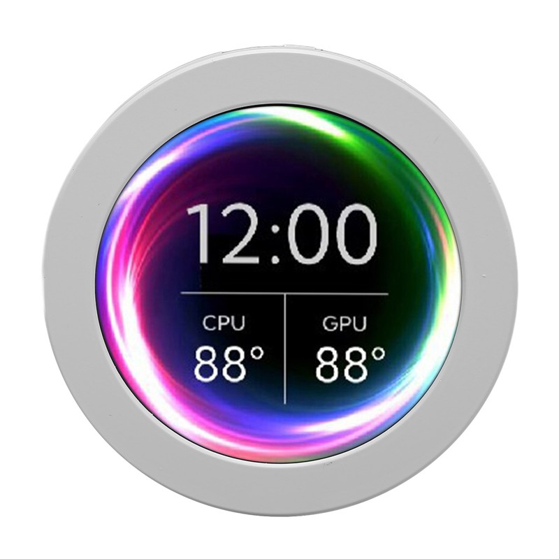 Computer Temp Monitor 2.8in Round LCD HD Micro USB Dimmable