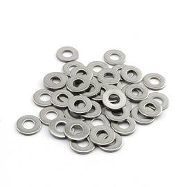 PZRT 40pcs M5 304 Stainless Steel Flat Washer Adjustment Hardware Fitting Accessories Metal Gasket for Bolts & Screws