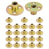 QWORK 3/8"-16 Iron Plate Nut, 25-Piece Set T-nut with Round