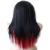 Lucky Day Peluca Con Flequillo Negro Y Rojo Aspecto Natural