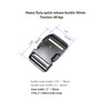 Ahijklmn Plastic Side Release Buckle Clips 50mm Heavy Duty Plastic