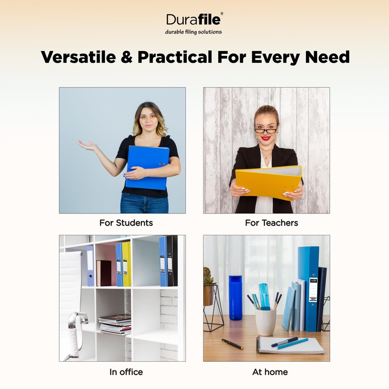 Durafile Ring Binder A4 File, Orange, Single File Folder Organiser,