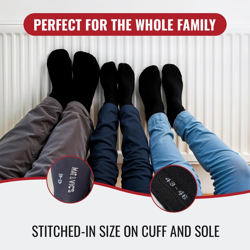 Mens Socks (10 Pair Pack) by Mat & Vic's Cotton