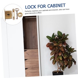Angoily 1 Set Drawer Lock Cabinet Locks with Key Desk Locks for Drawers with Key File Cabinet Lock Vintage Lock Cabinet Door Lock Cabinet Lock with Key European Style Brass Retro Lock