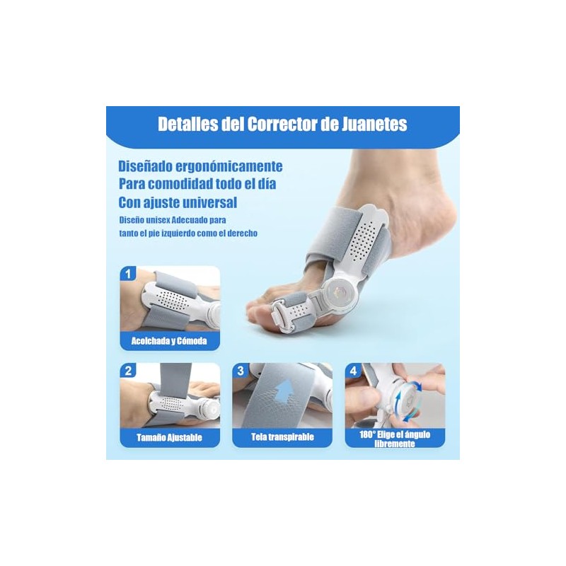 Vervex Corrector de Juanete Ajustable con 2 Protectores de Silicona