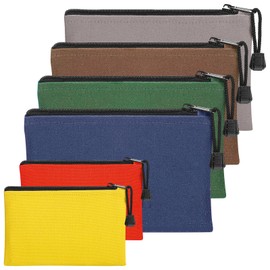 ANPHSIN 6 Pack Canvas Tool Bags - Heavy Duty Zipper Pouch Set, 11.2''x 7'' and 7''x4.7'' Multipurpose Small Tools Storage Organizer with Dependable Zipper