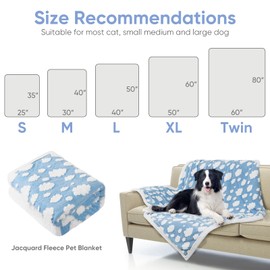 Due Felice Dog Blanket for Small Medium Large Dogs Fleece Cat Blankets for Indoor Cats Washable Fluffy Pet Bed Blanket Furniture Sofa Couch Cover Protector