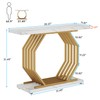 LITTLE TREE 40 Inch Console Table 1, White and Gold