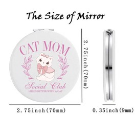 Lywjyb Birdgot Cat Mon Social Club Mirror Cute Cat Lover Gift Cat Mama Gift for Women Birthday Gift (Cat Mom Mirr)