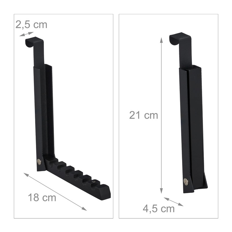 Relaxdays 4 x Folding Hooks, for Hanging, Door Coat Rack