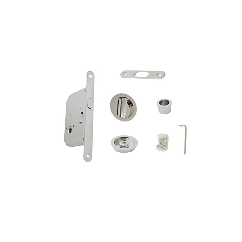 bricoleva.it Sliding Door Lock Set, Round Rosette with Note, Handle