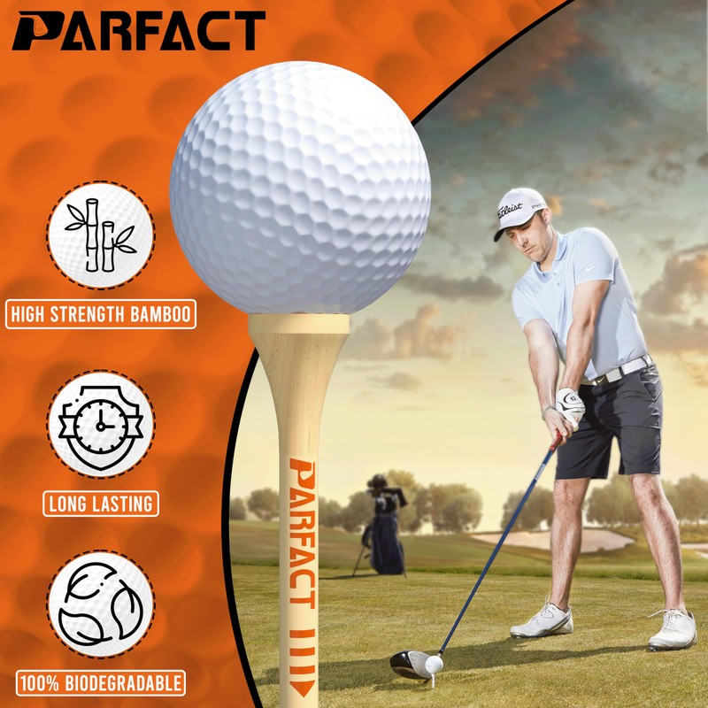 ParFact Golf Tees Wooden | Pack of 120 | Durable