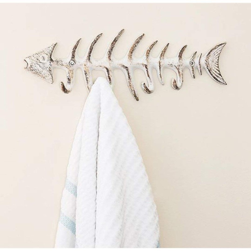 Decorative Fish Bones Wall Mount Towel Rack by Comfify -