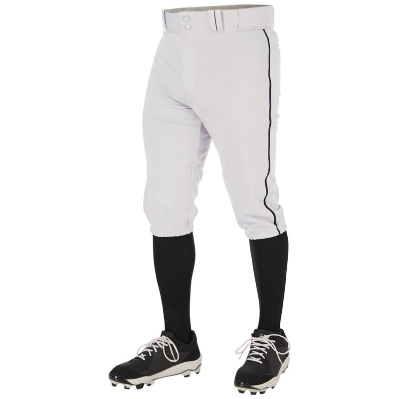 CHAMPRO Standard Triple Crown 2.0 Baseball Knickers with Braid, White,