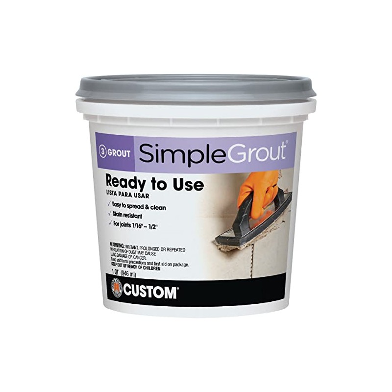 Custom PMG165QT 1-Quart Simple Premium Grout, Delorean Gray (Pack May