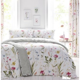 100% Cotton Print Quilt Cover Set - Ultra Soft, Comfy, Reversible Duvet Cover with Press Studs Closure - Elegant Quilt Cover Set for Bedding (Bossoming, Double)