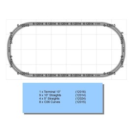 FastRack O Gauge 48" x 96" (4' x 8') Oval Track Set