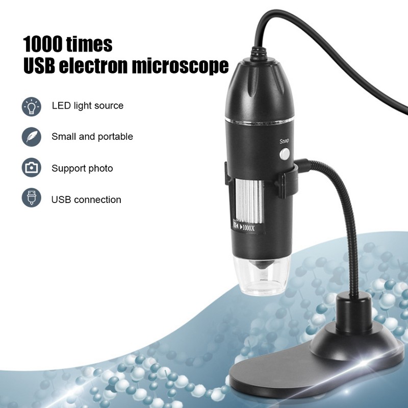 1000X Bracket Portable Digital USB Microscope with Built In 8