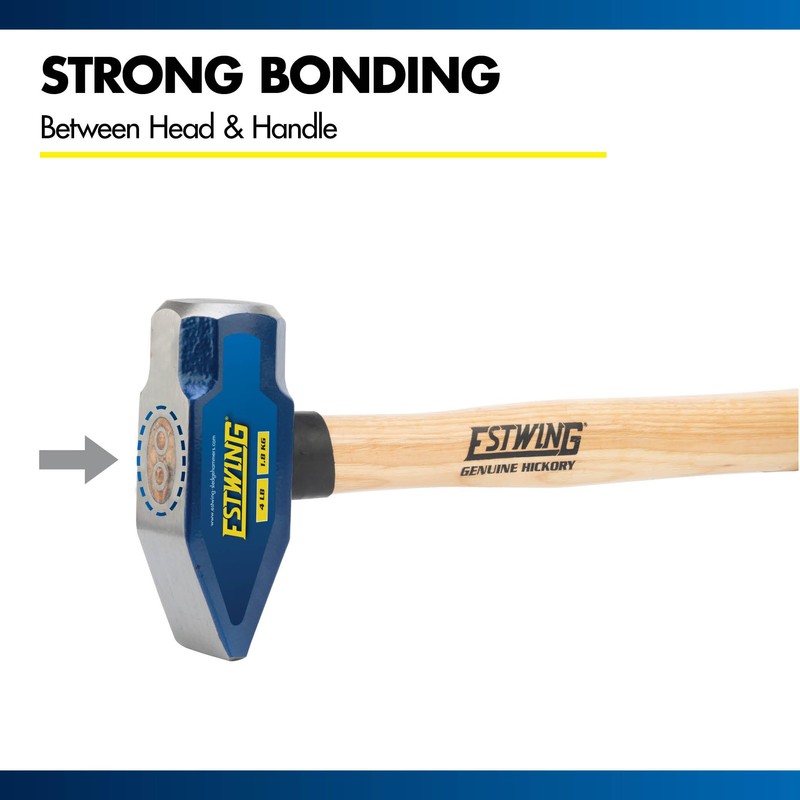 Estwing Blacksmith Hammer, 4 lb Head, 14" Hickory Wood Handle,